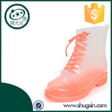 kids custom printing latest pink running plastic boots for rain B-817